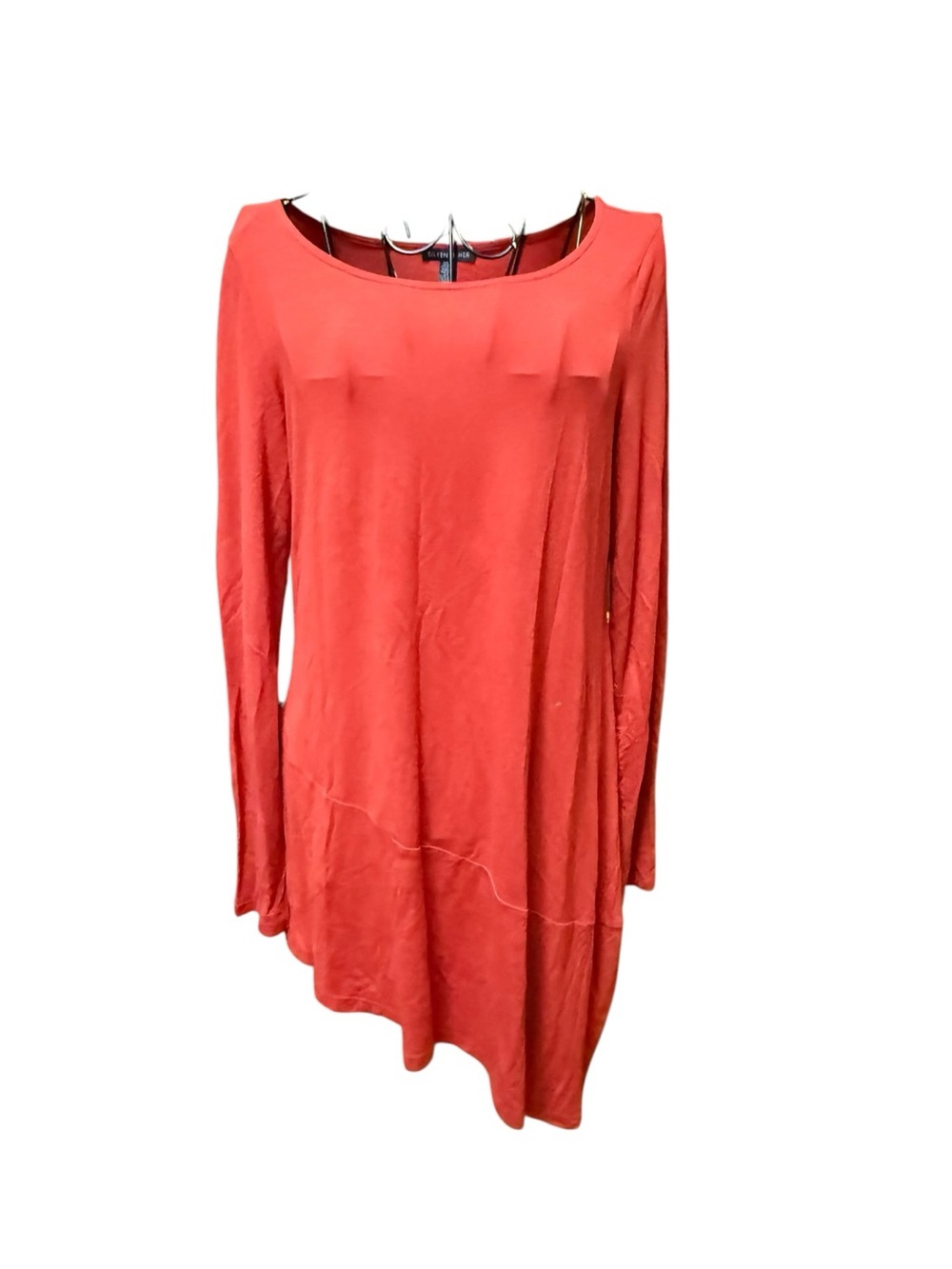 Eileen Fisher Long Sleeve Coral Casual Asymmetrical Classic Top XS